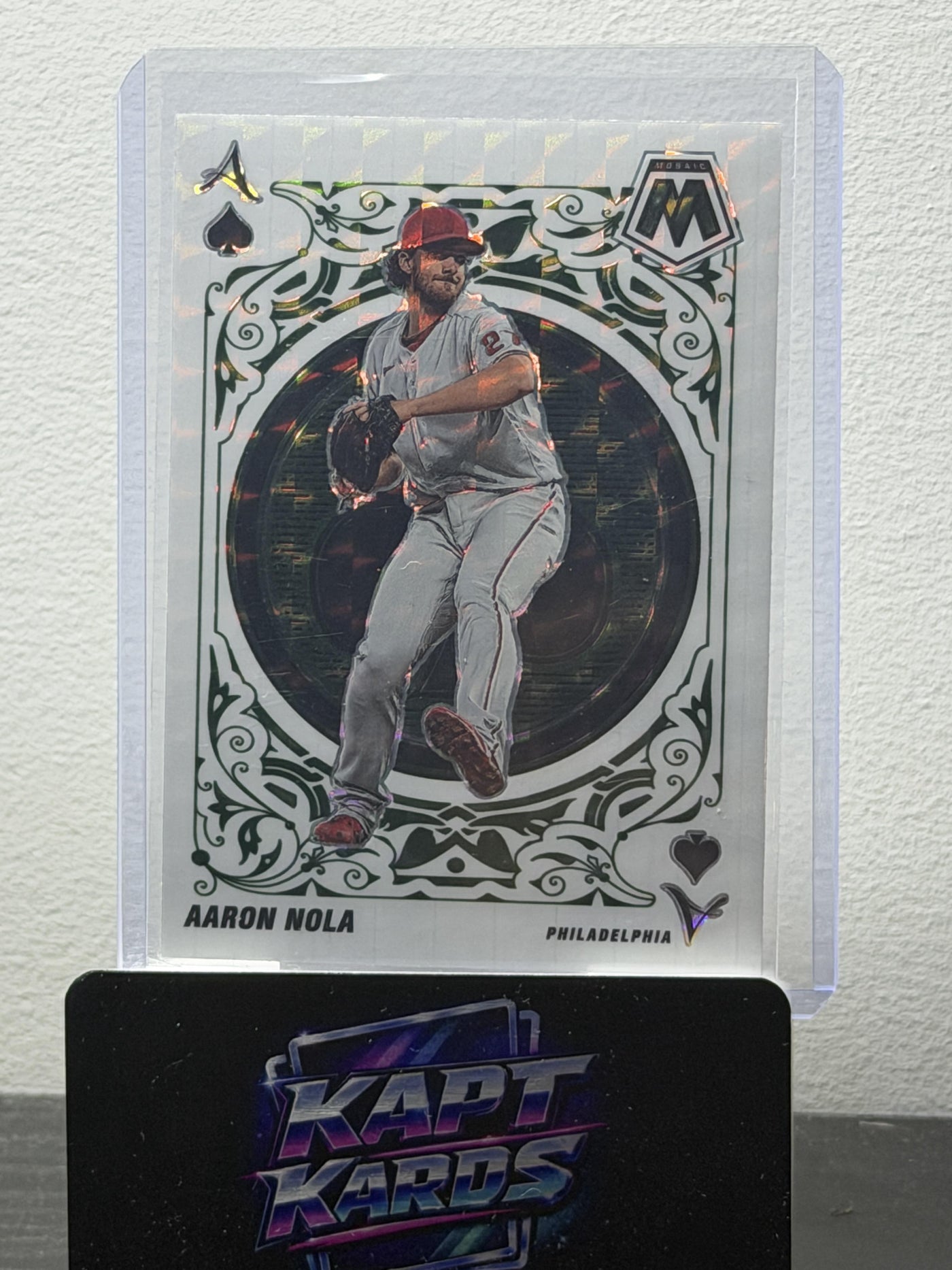 2022 Panini Mosaic #A-9 Aaron Nola Aces Green Mosaic Philadelphia Phillies