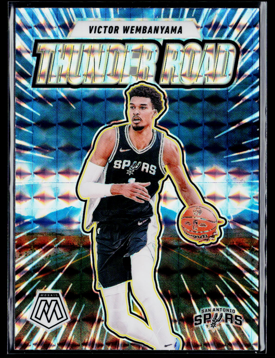 2024-25 Panini Mosaic #8 Victor Wembanyama Thunder Road Mosaic