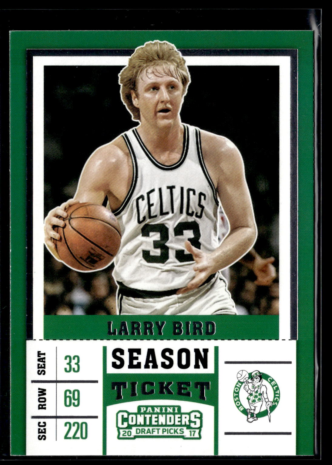 2017 Panini Contenders Draft Picks #35b Larry Bird White jersey