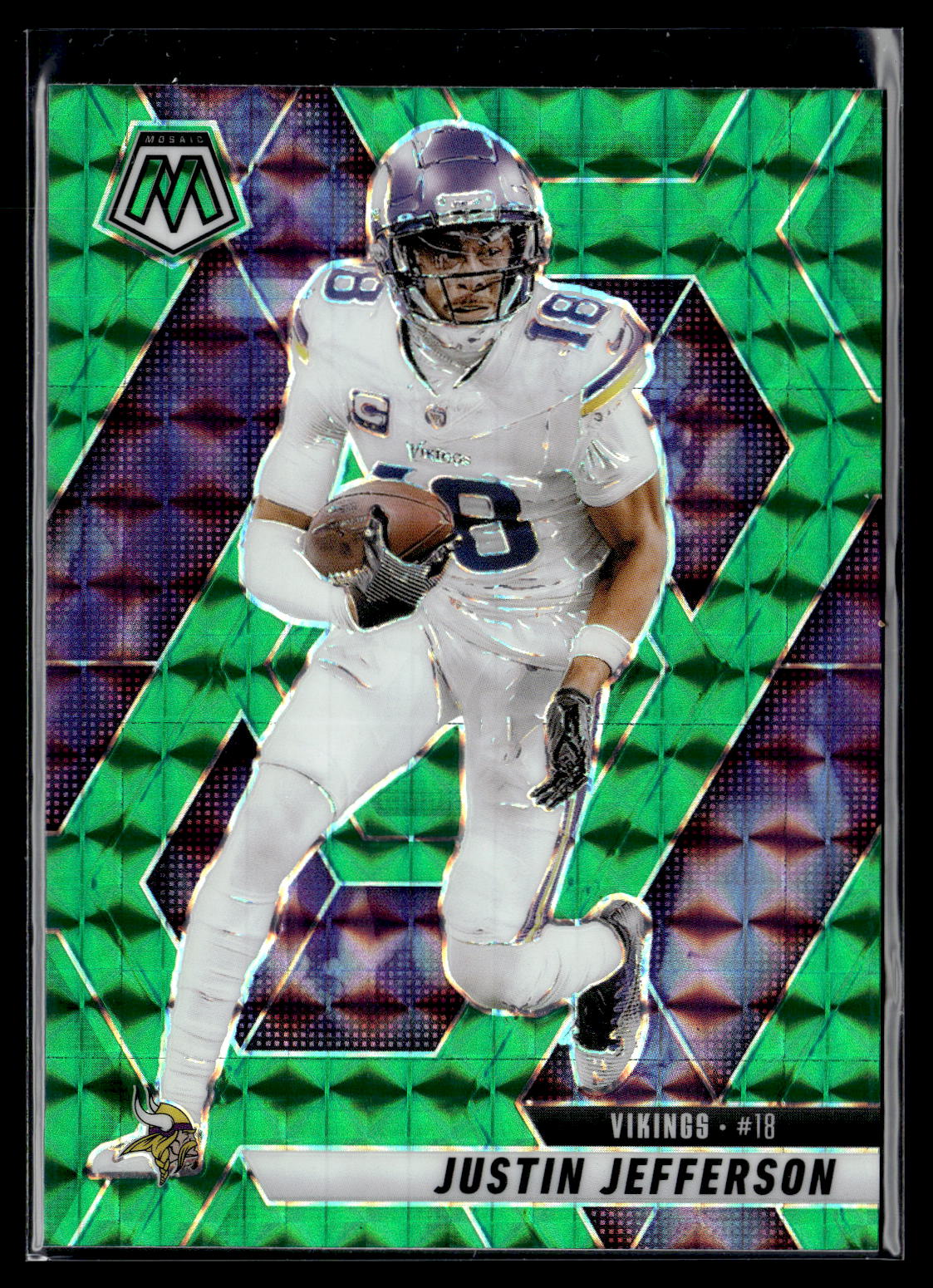 2025 Panini Mosaic #19 Justin Jefferson Mosaic Green