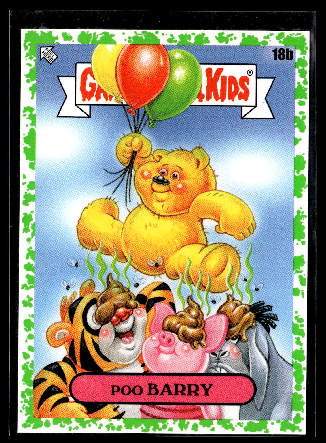 2022 Topps Garbage Pail Kids: Book Worms #18b Poo Barry Booger Green