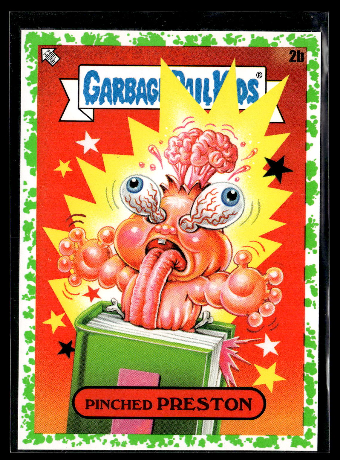 2022 Topps Garbage Pail Kids: Book Worms #2b Pinched Preston Booger Green