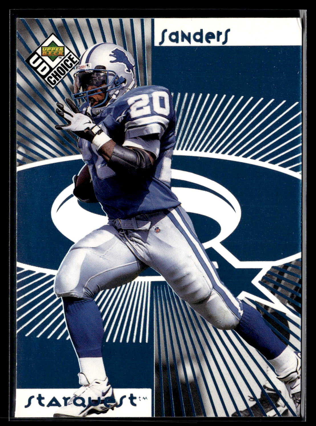 1998 UD Choice #20 Barry Sanders StarQuest Blue