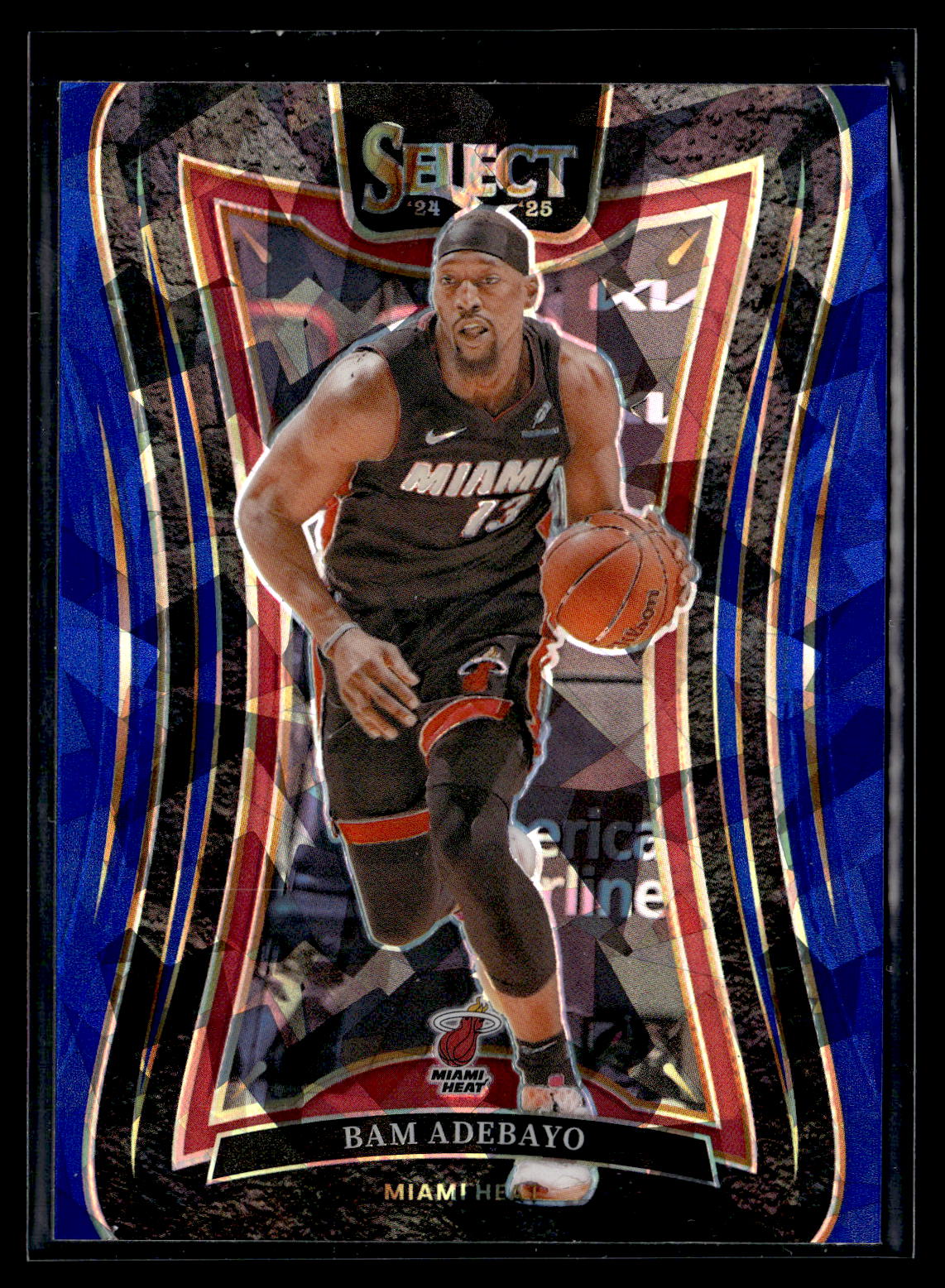 2024-25 Panini Select #334 Bam Adebayo Blue Cracked Ice Prizm