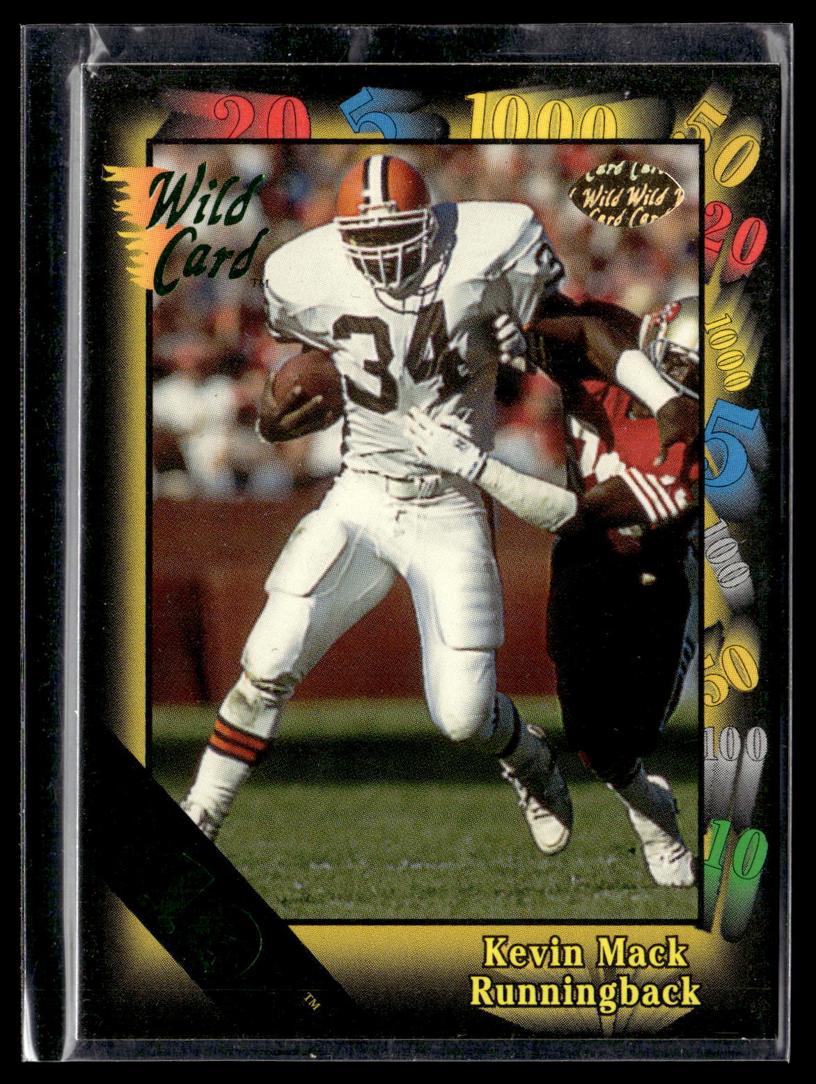 1991 Wild Card #55 Kevin Mack 10 Stripe