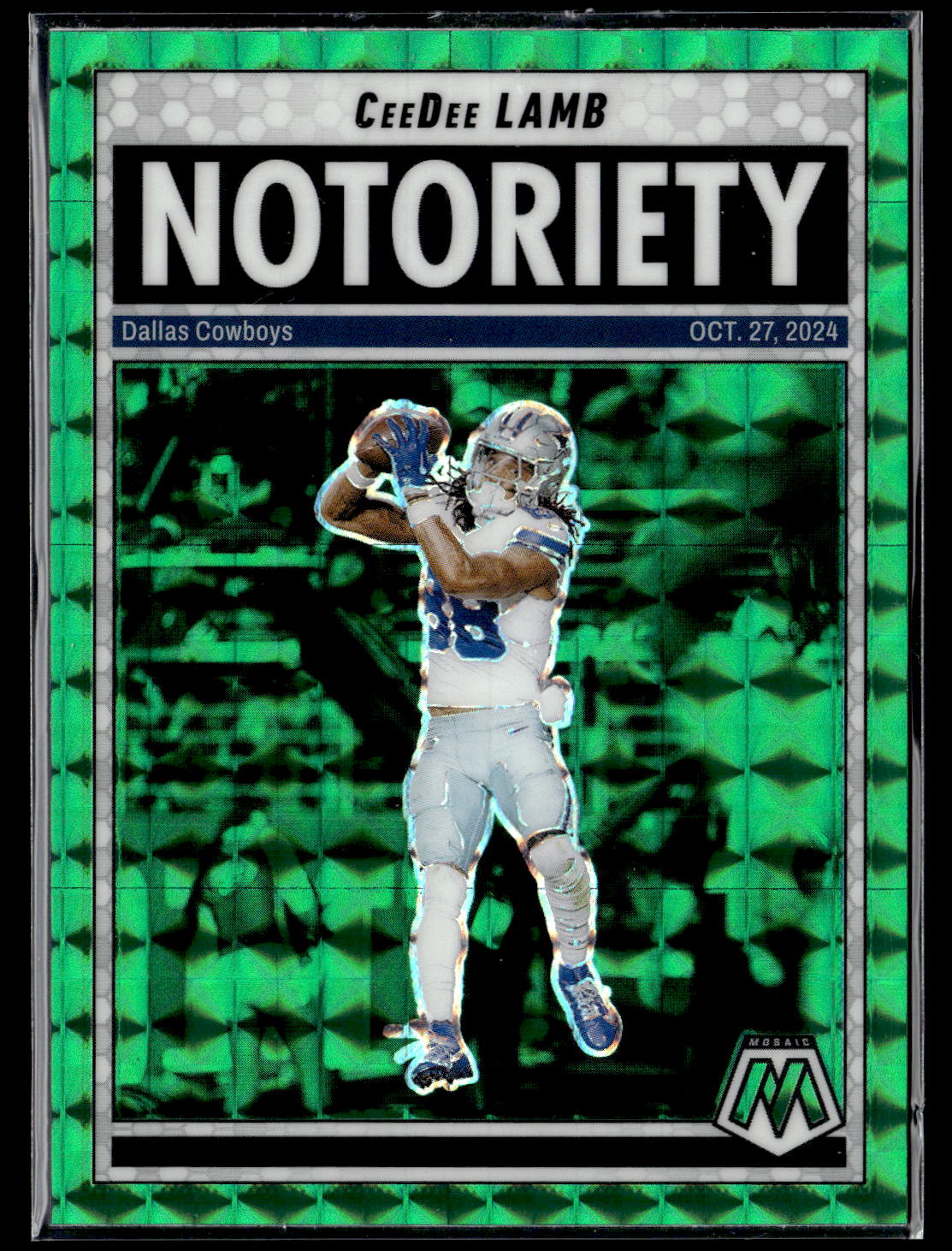 2025 Panini Mosaic #8 CeeDee Lamb Notoriety Mosaic Green