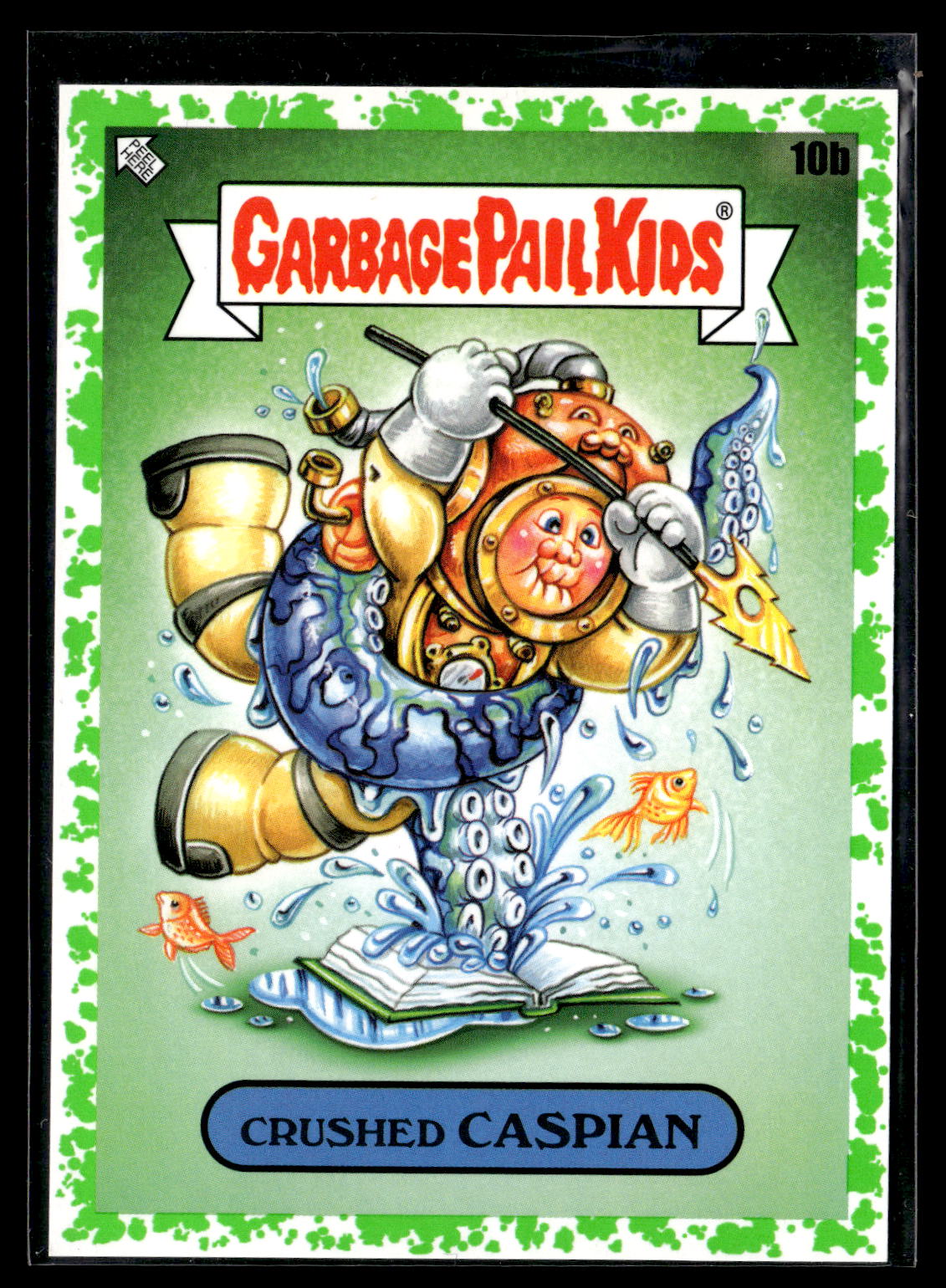 2022 Topps Garbage Pail Kids: Book Worms #10b Crushed Caspian Booger Green