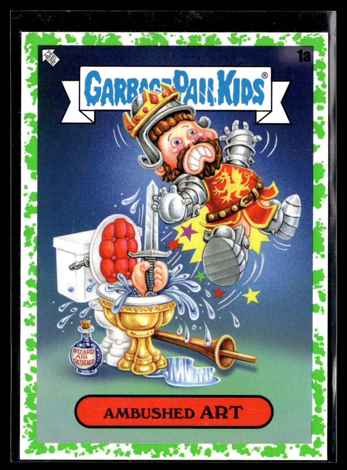 2022 Topps Garbage Pail Kids: Book Worms #1a Ambushed Art Booger Green