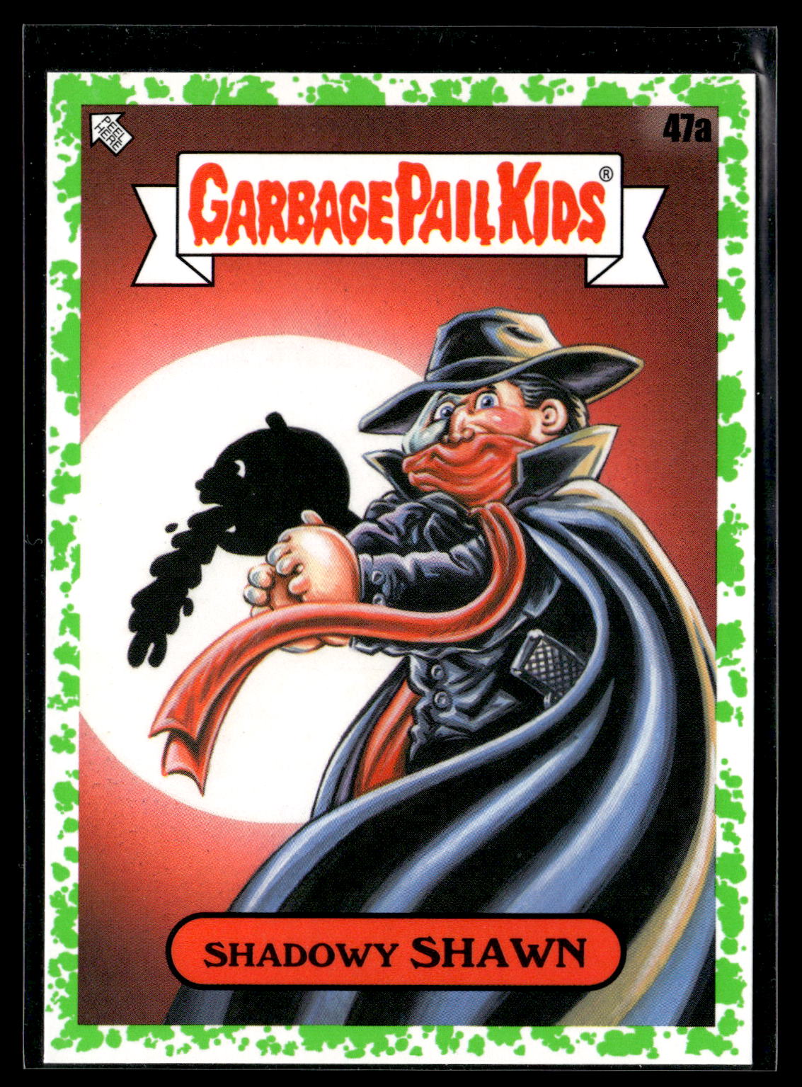 2022 Topps Garbage Pail Kids: Book Worms #47a Shadowy Shawn Booger Green