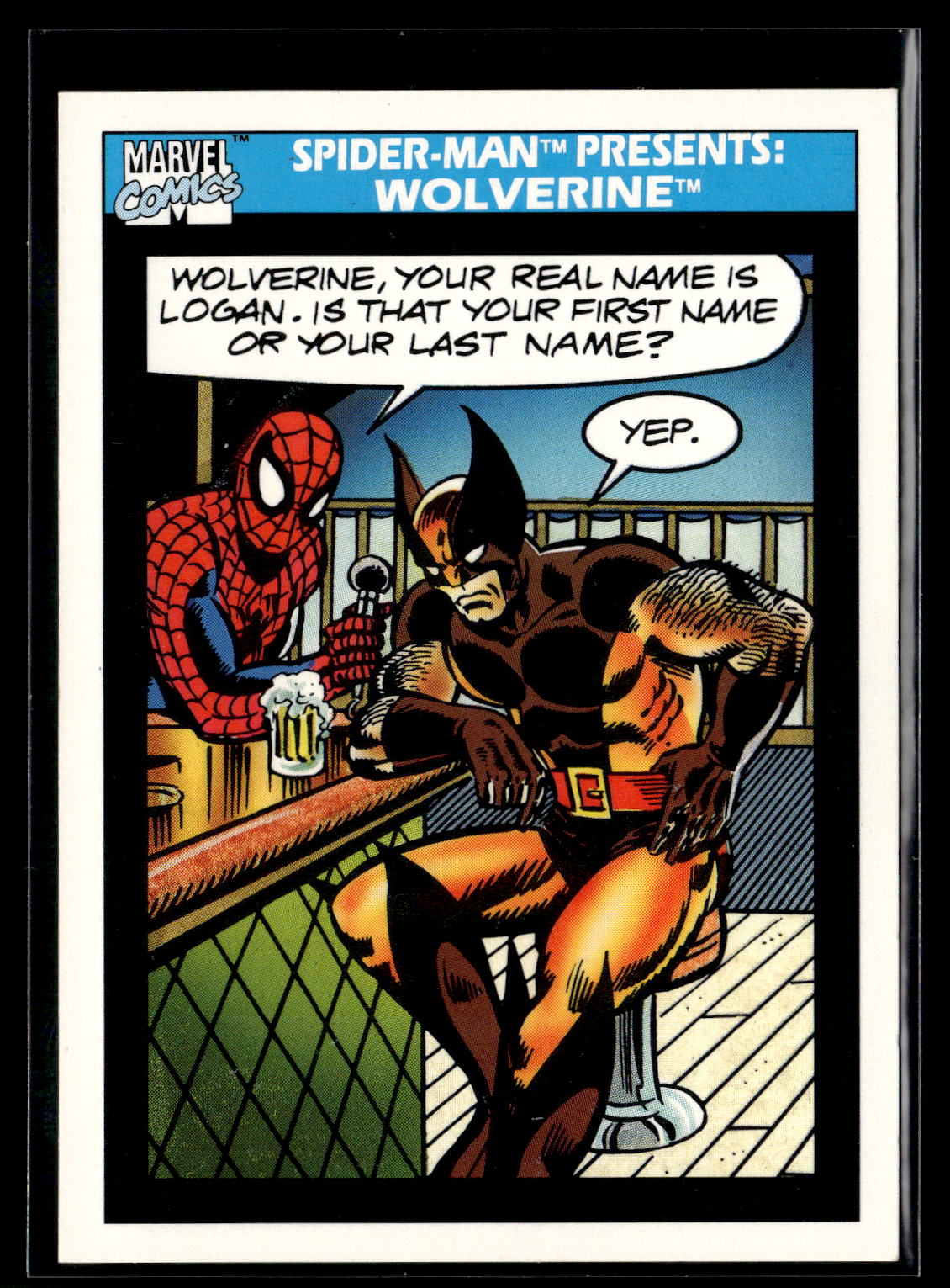 1990 Impel Marvel Universe #160 Spider-Man Presents: Wolverine