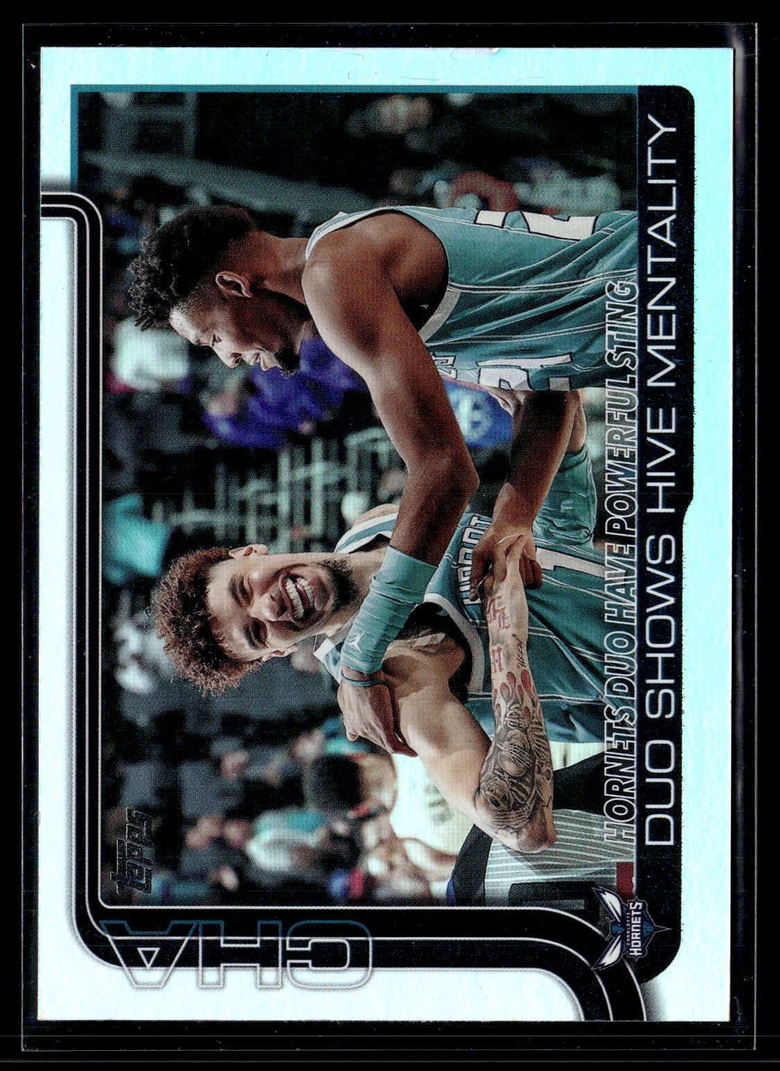 2025-26 Topps #283 Hornets Duo Have Powerful Sting Rainbow Foilboard