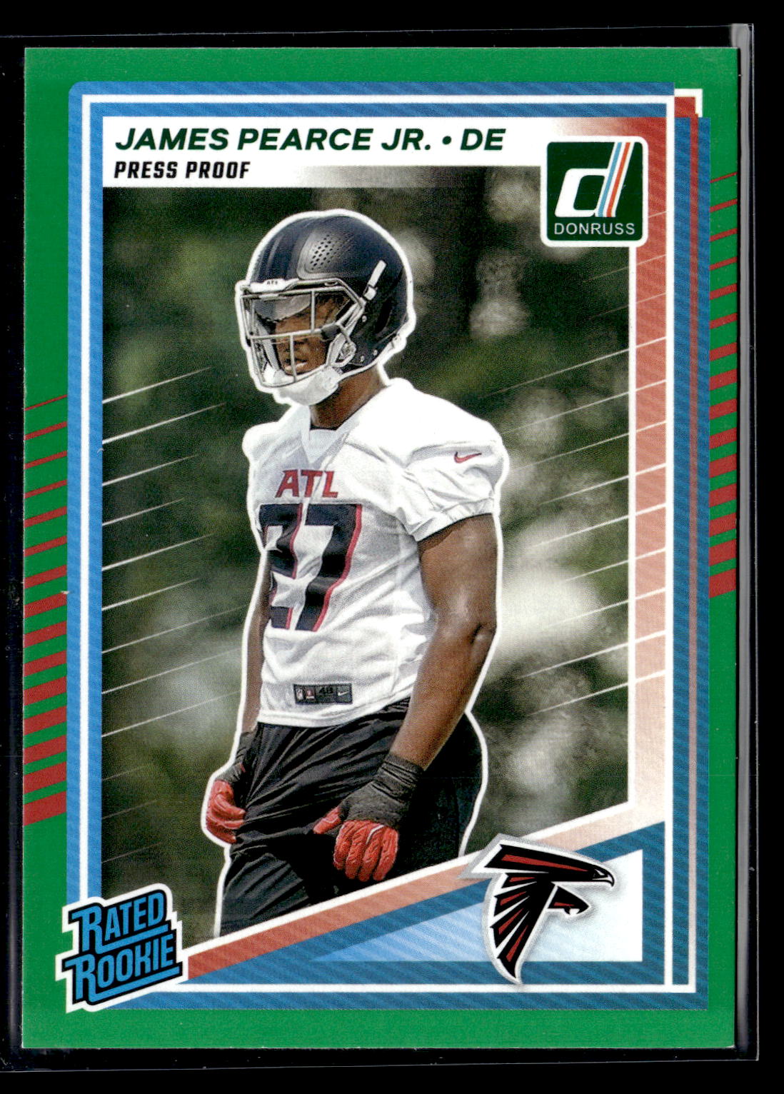 2025 Donruss #363 James Pearce Jr. Press Proofs Green Rookie