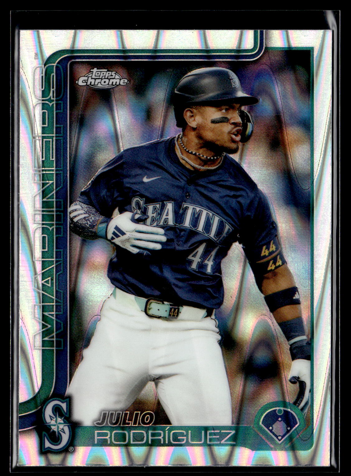 2025 Topps Chrome #261 Julio Rodríguez RayWave Refractors