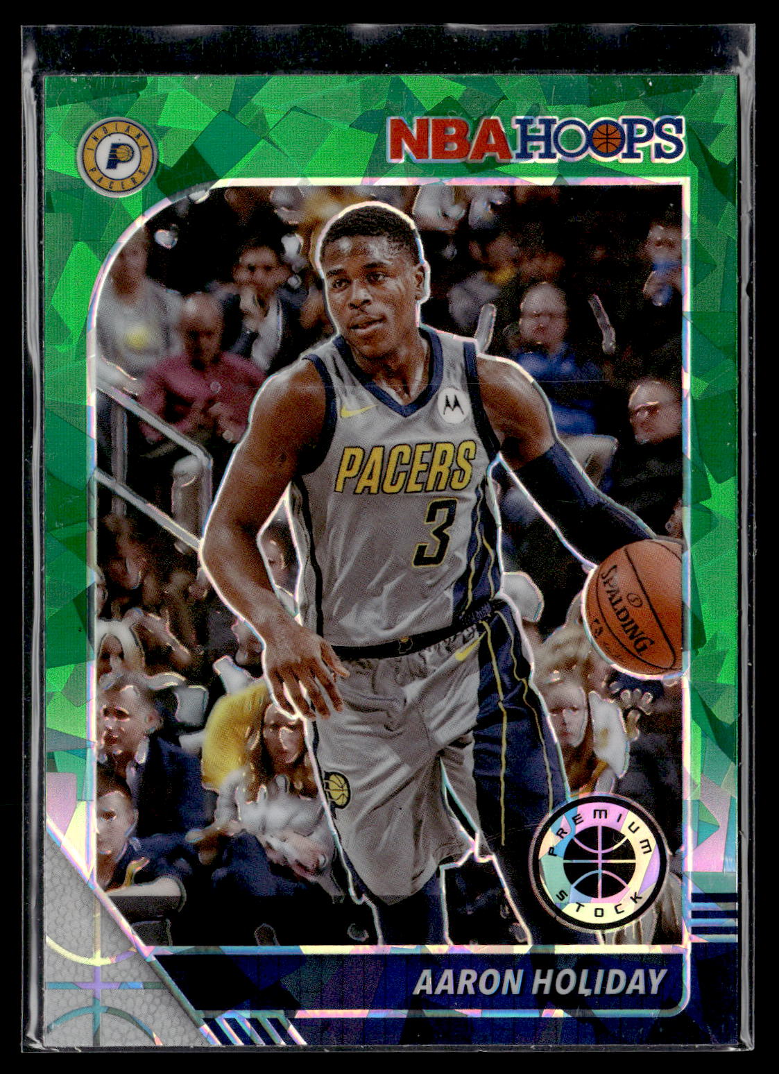 2019-20 Hoops Premium Stock #74 Aaron Holiday Prizms Green Cracked Ice