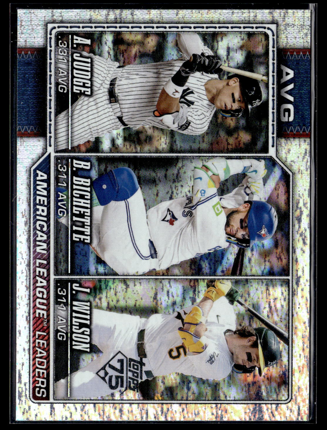 2026 Topps #204 American League Leaders Avg (Judge / Bichette / Wilson)