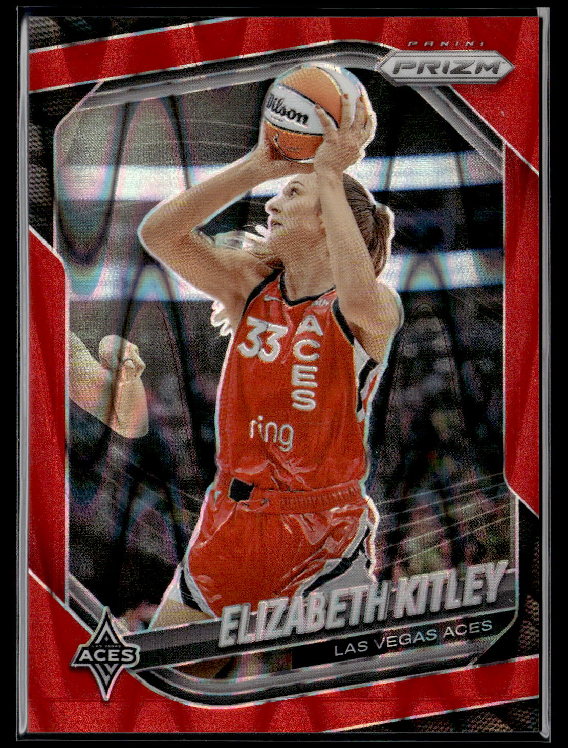 2025 Panini Prizm WNBA #41 Elizabeth Kitley Red Seismic Prizms