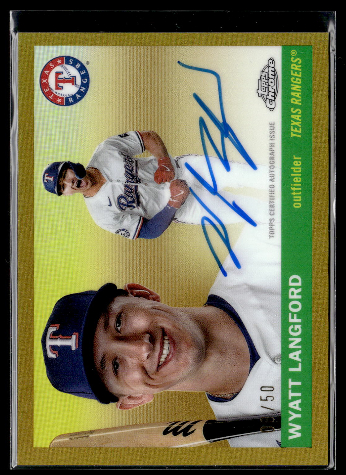 2025 Topps Chrome Platinum #CPA-WL Wyatt Langford Chrome Platinum Autographs