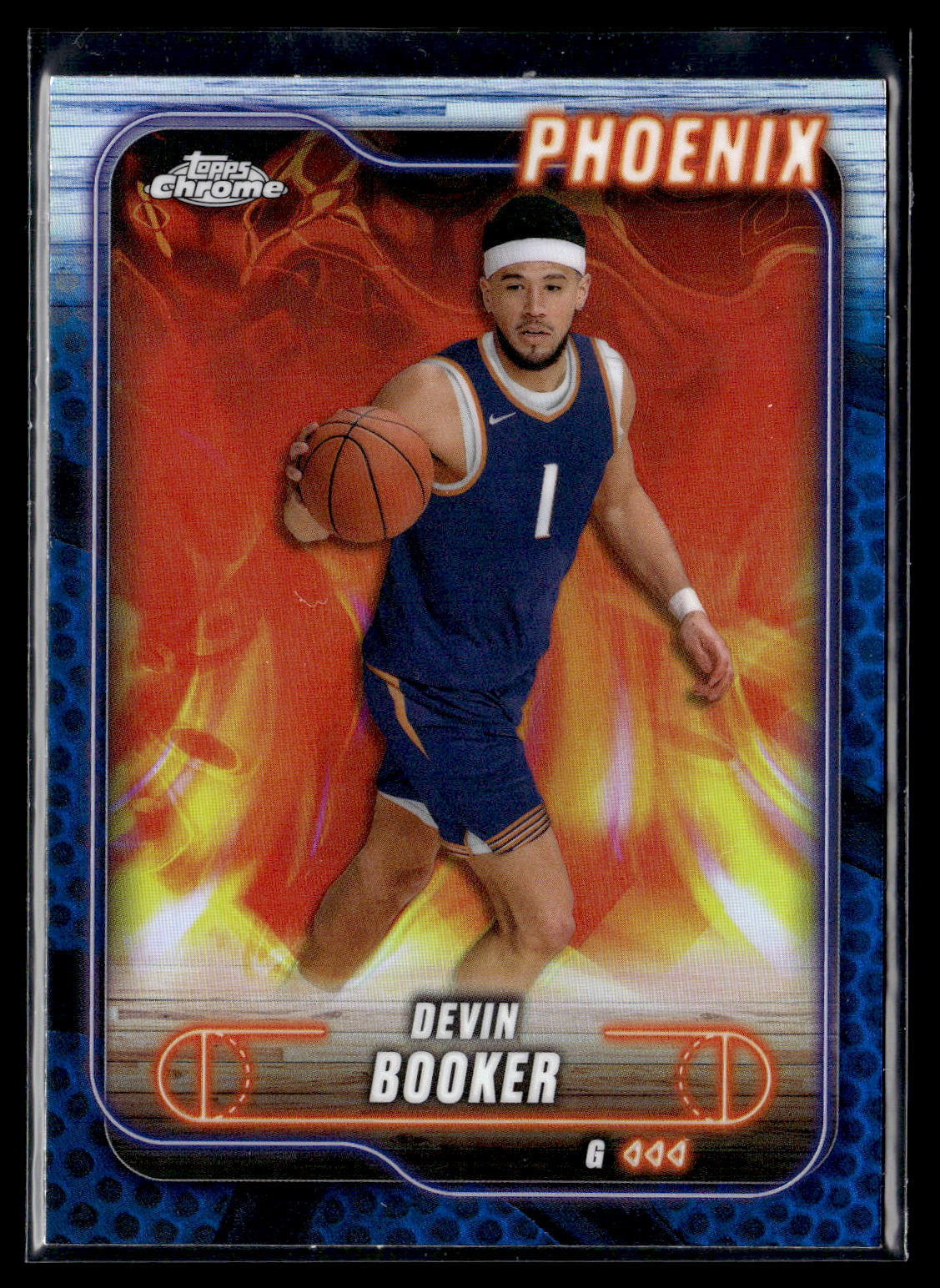2024-25 Topps Chrome #164 Devin Booker Blue Basketball Refractor