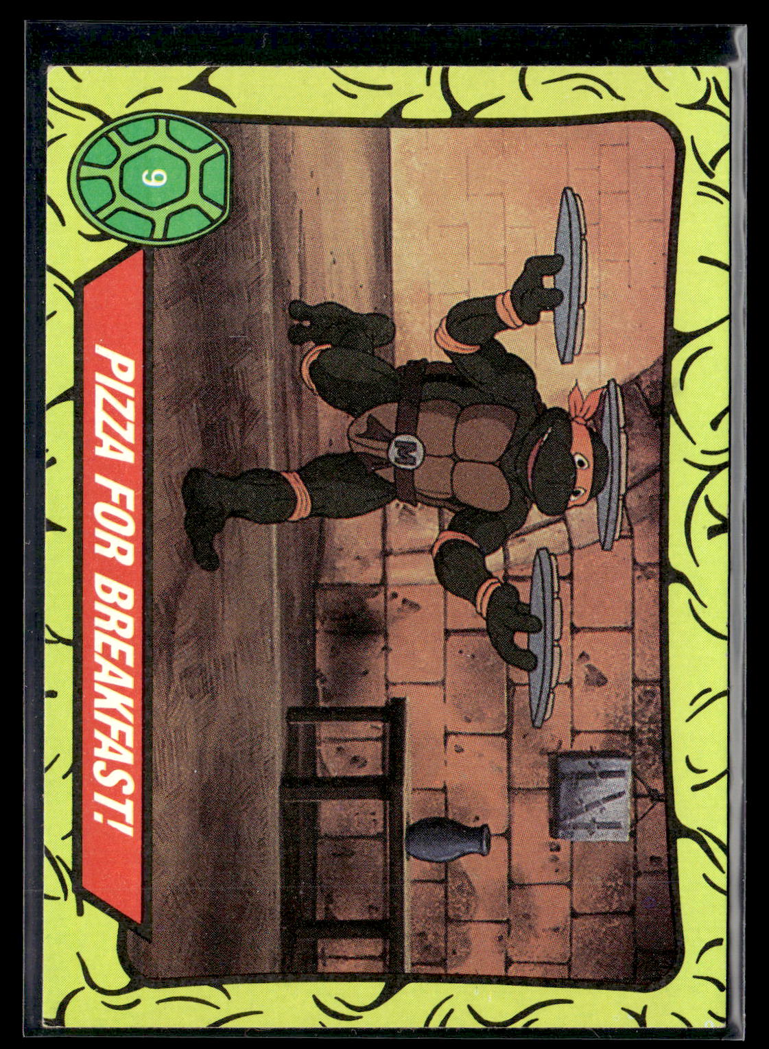 1989 Topps Teenage Mutant Ninja Turtles #9 Pizza for Breakfast!