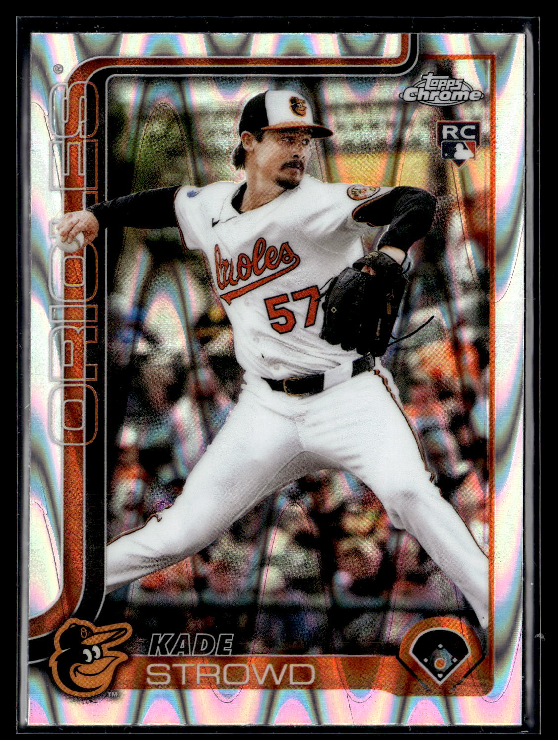 2025 Topps Chrome Update #USC193 Kade Strowd RayWave Refractor Rookie