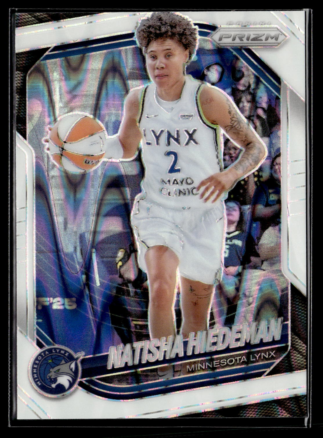 2025 Panini Prizm WNBA #53 Natisha Hiedeman White Seismic Prizms