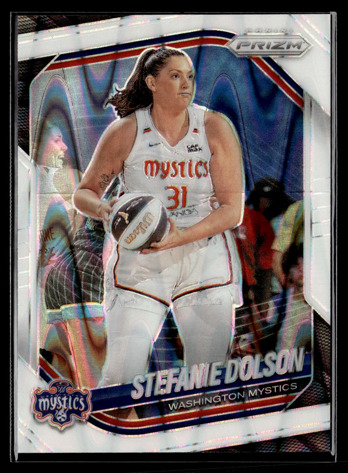 2025 Panini Prizm WNBA #112 Stefanie Dolson White Seismic Prizms