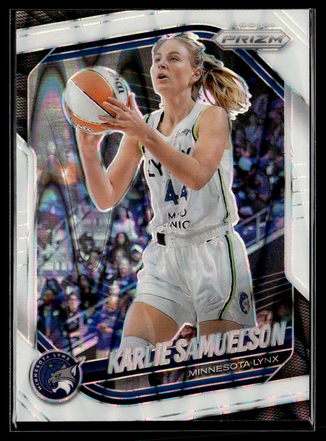 2025 Panini Prizm WNBA #102 Karlie Samuelson White Seismic Prizms