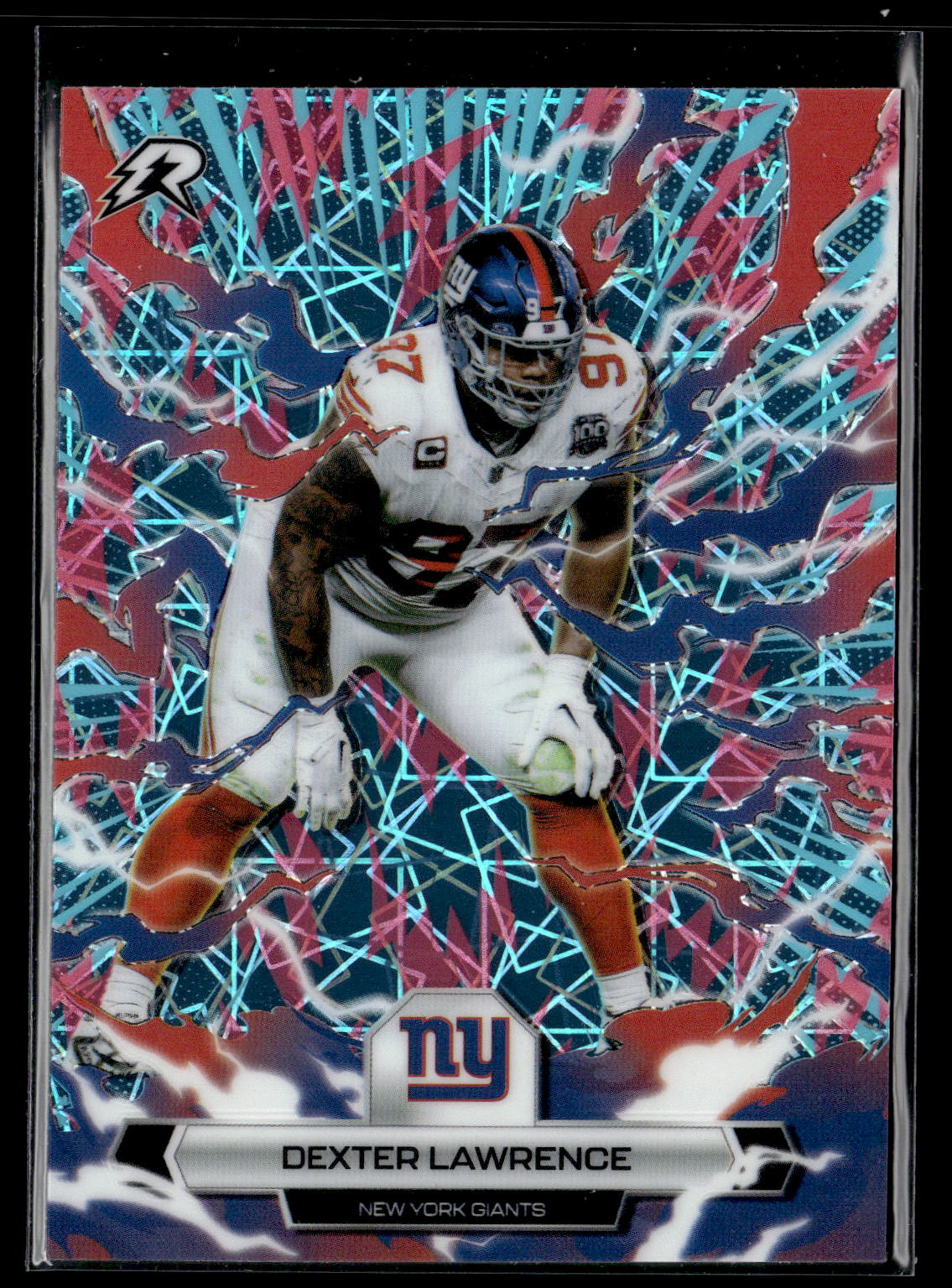 2025 Topps Resurgence #74 Dexter Lawrence Sky Blue & Pink Shock Refractor