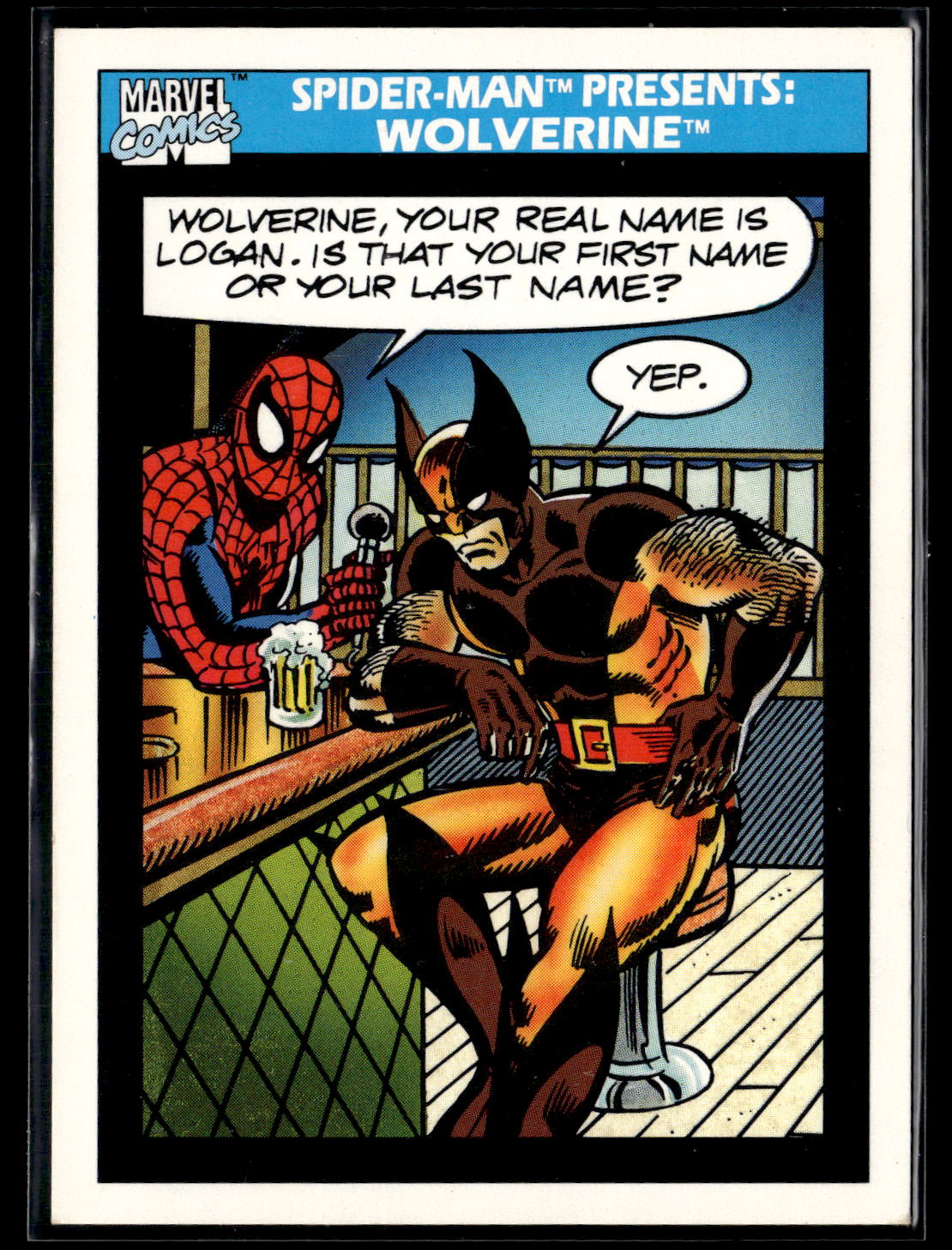 1990 Impel Marvel Universe #160 Spider-Man Presents: Wolverine