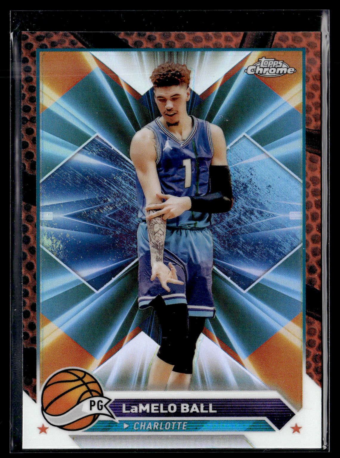 2023-24 Topps Chrome #41 LaMelo Ball Orange Basketball Refractors