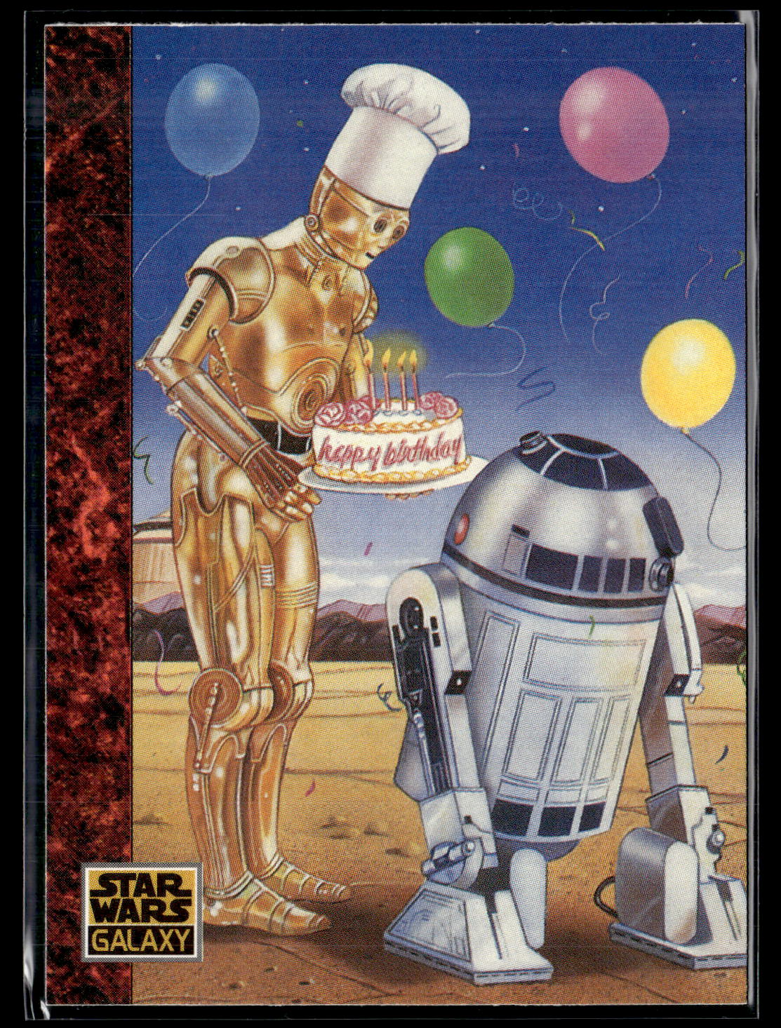 1993 Topps Star Wars Galaxy #76 Even Droids Celebrate