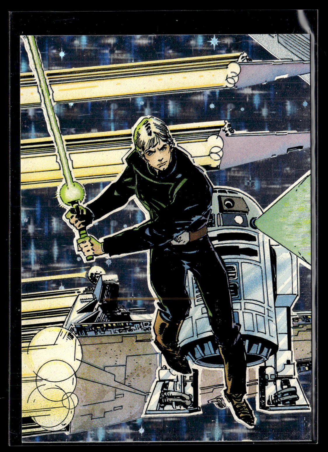 1993 Topps Star Wars Galaxy #3 Luke Skywalker Millennium Falcon Holo Foil