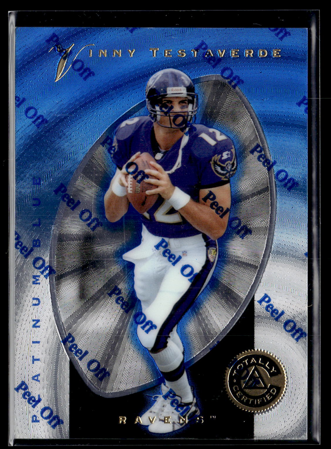 1997 Pinnacle Totally Certified #15 Vinny Testaverde Platinum Blue