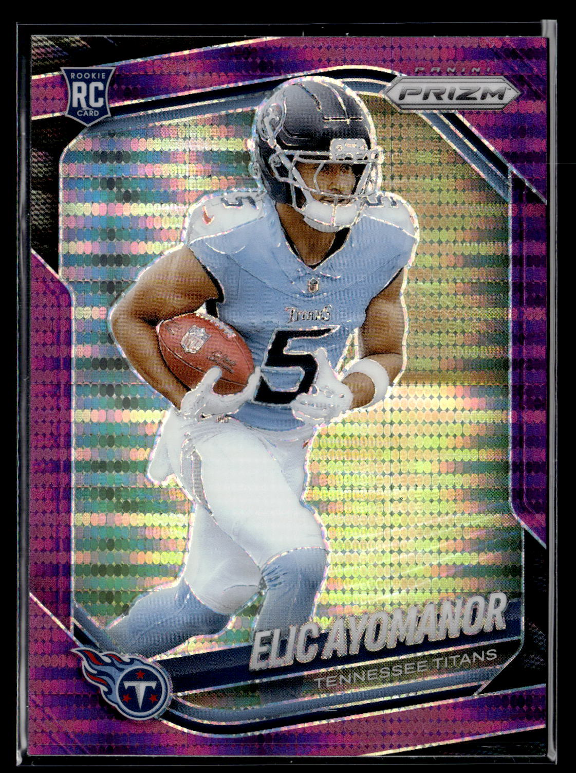 2025 Panini Prizm #321 Elic Ayomanor Purple Pulsar