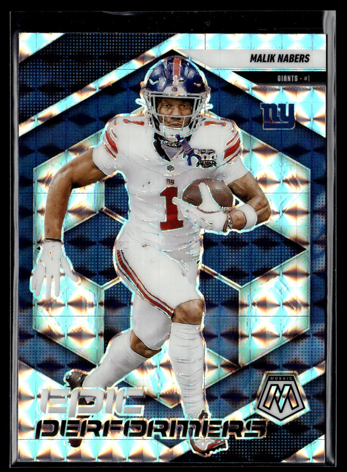 2025 Panini Mosaic #11 Malik Nabers Epic Performers Mosaic Silver