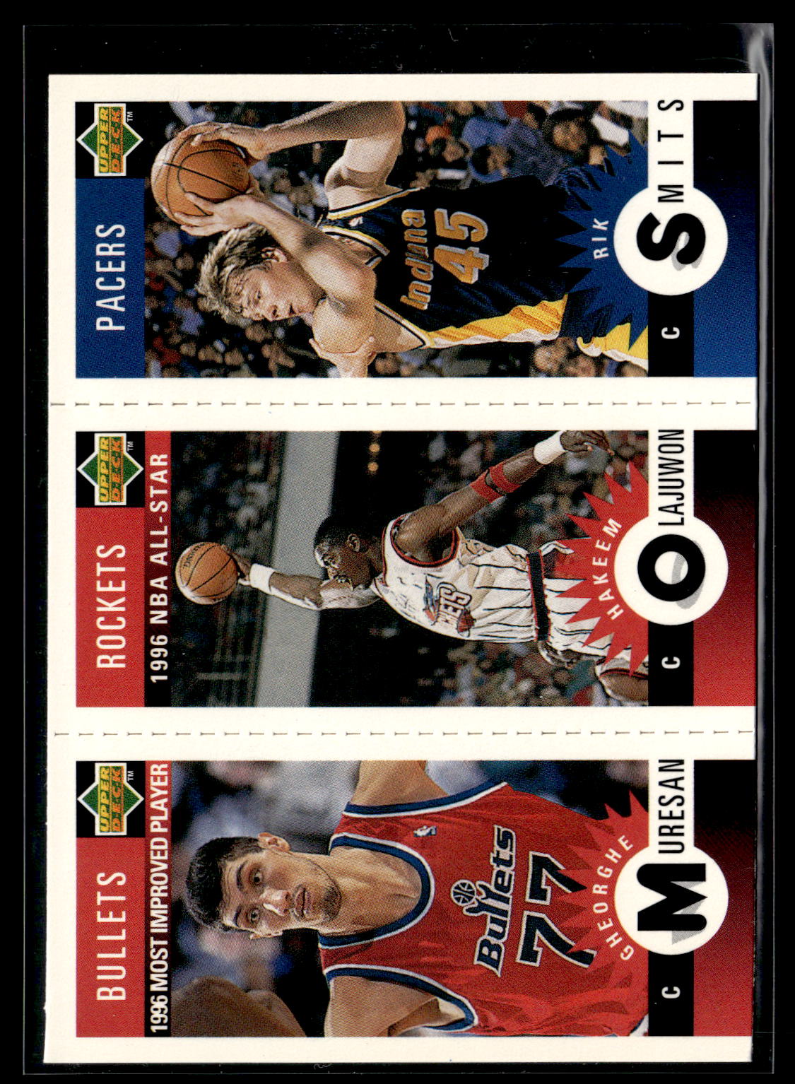 1996-97 Collector's Choice #M180 Muresan / Olajuwon / Smits Mini-Cards Panels