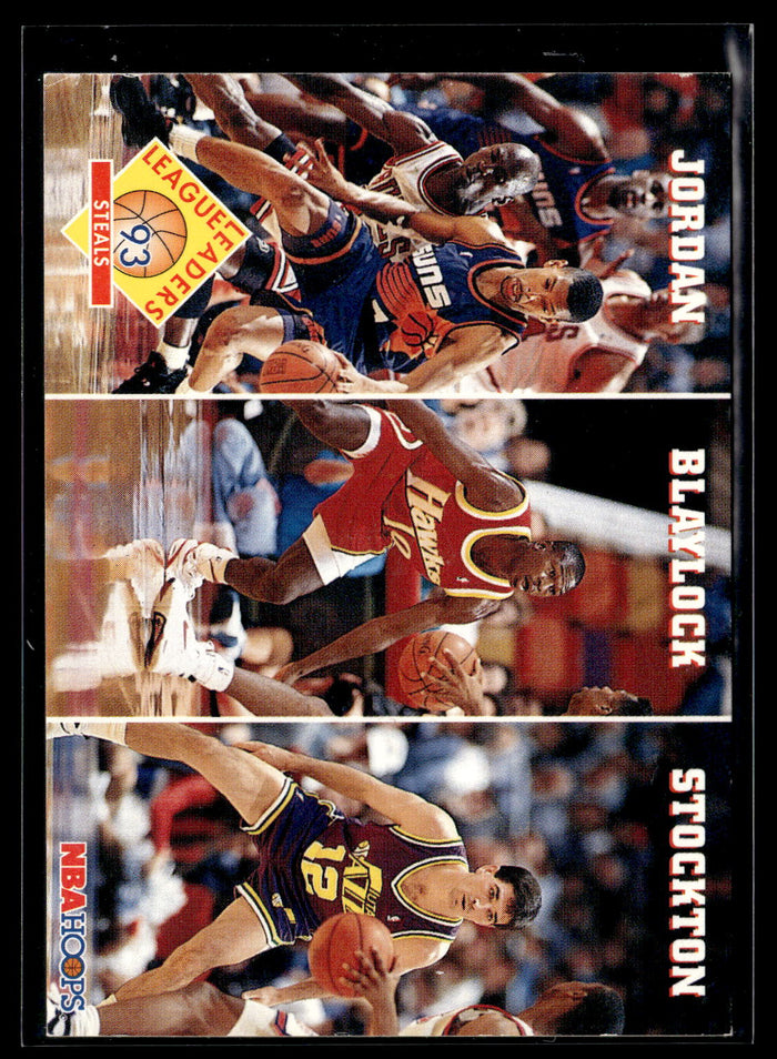 1993-94 Hoops #289 Steals (Michael Jordan / Mookie Blaylock / John Stockton) LL