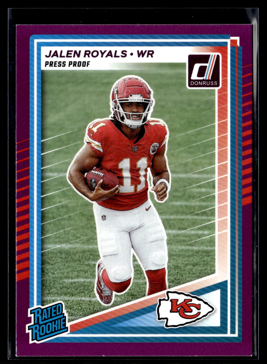 2025 Donruss #321 Jalen Royals Press Proofs Purple Rookie