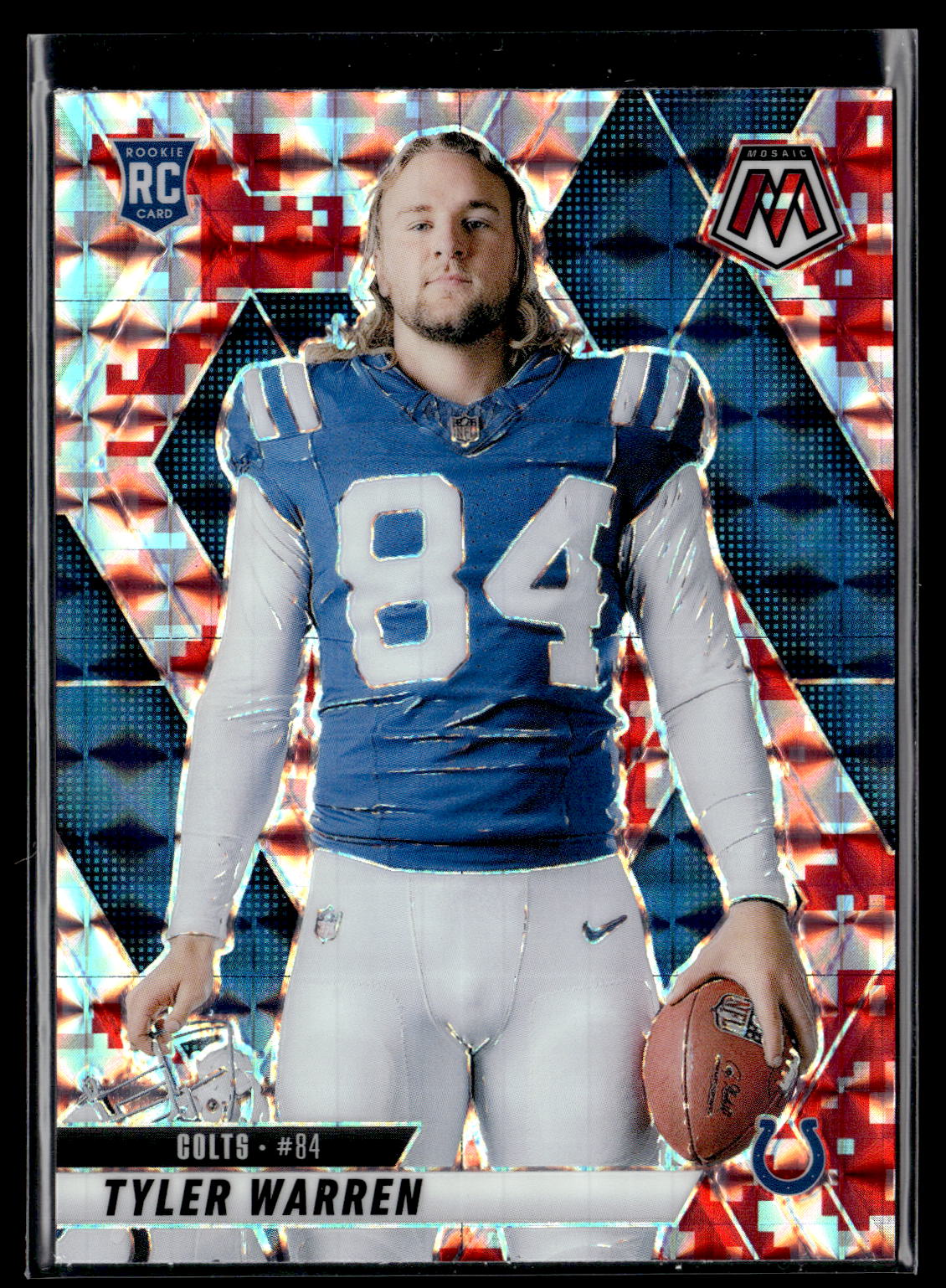 2025 Panini Mosaic #281 Tyler Warren Mosaic Camo Pink Rookie