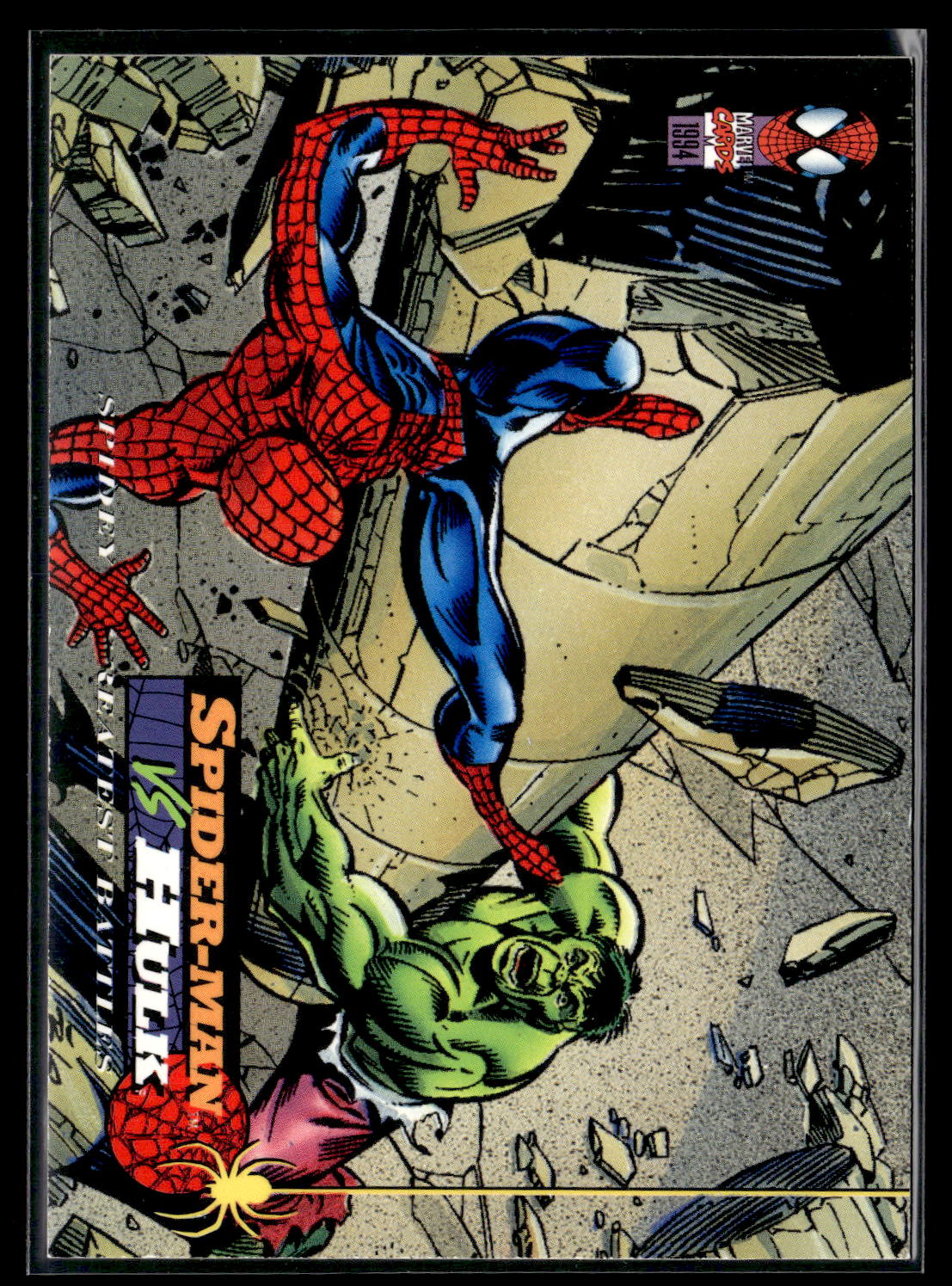 1994 Fleer The Amazing Spider-Man #107 Spider-Man vs. Hulk