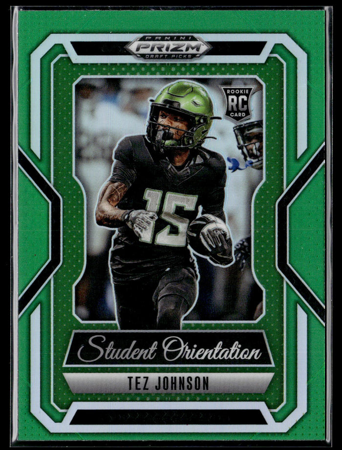 2025 Panini Prizm Draft Picks #22 Tez Johnson Student Orientation Green