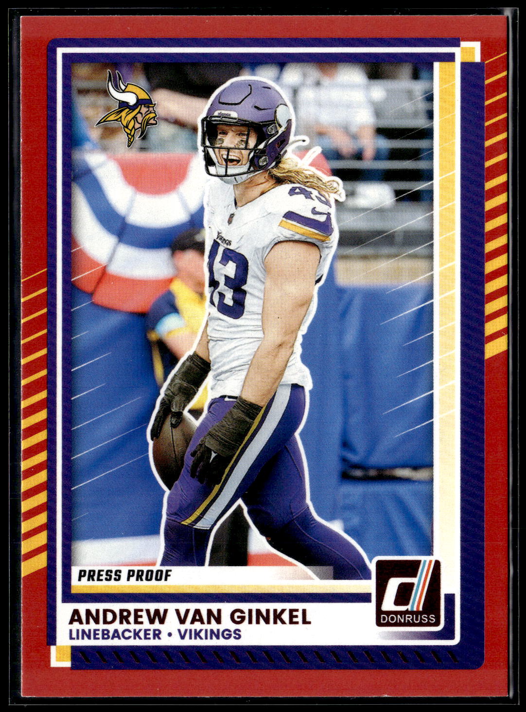 2025 Donruss #281 Andrew Van Ginkel Press Proofs Red