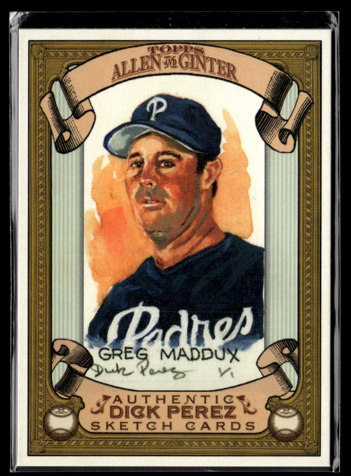 2007 Topps Allen & Ginter #23 Greg Maddux Dick Perez Sketches
