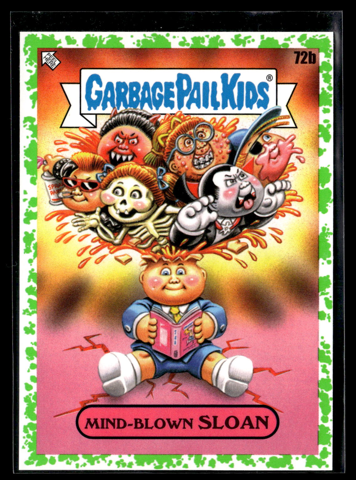 2022 Topps Garbage Pail Kids: Book Worms #72b Mind-Blown Sloan Booger Green