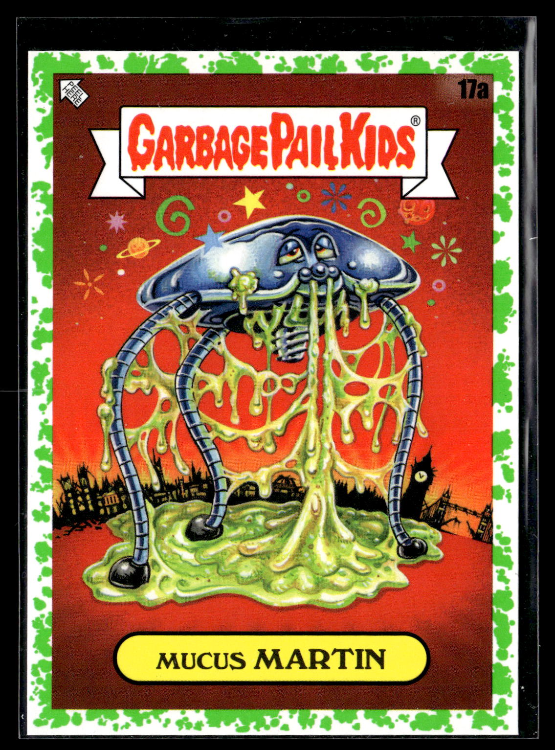 2022 Topps Garbage Pail Kids: Book Worms #17a Mucus Martin Booger Green