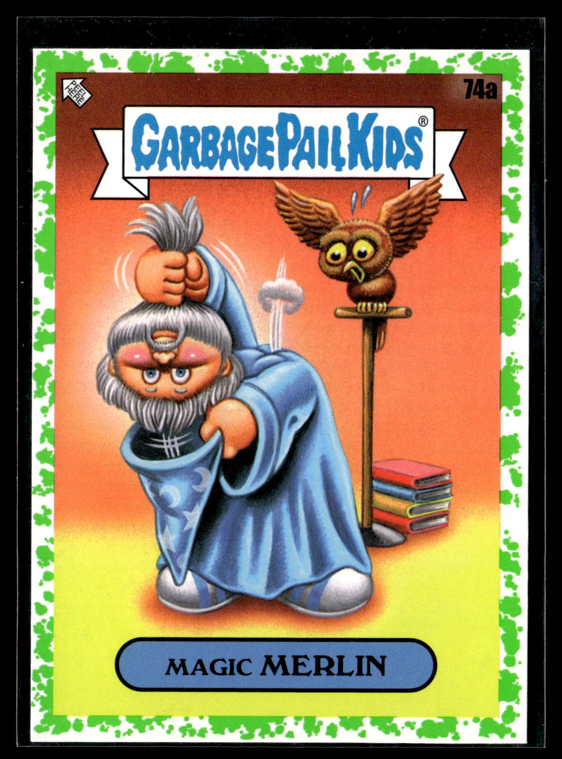 2022 Topps Garbage Pail Kids: Book Worms #74a Magic Merlin Booger Green