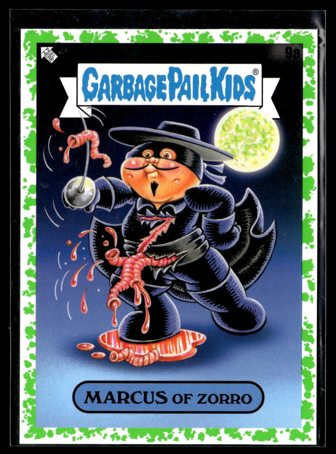 2022 Topps Garbage Pail Kids: Book Worms #9a Marcus Of Zorro Booger Green