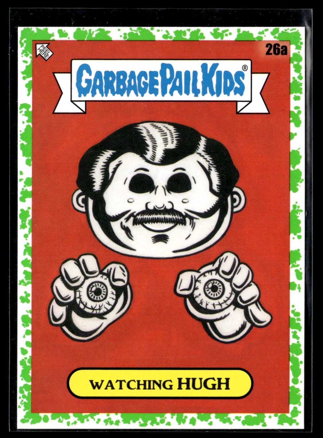 2022 Topps Garbage Pail Kids: Book Worms #26a Watching Hugh Booger Green