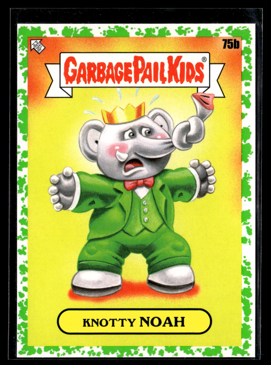 2022 Topps Garbage Pail Kids: Book Worms #75b Knotty Noah Booger Green