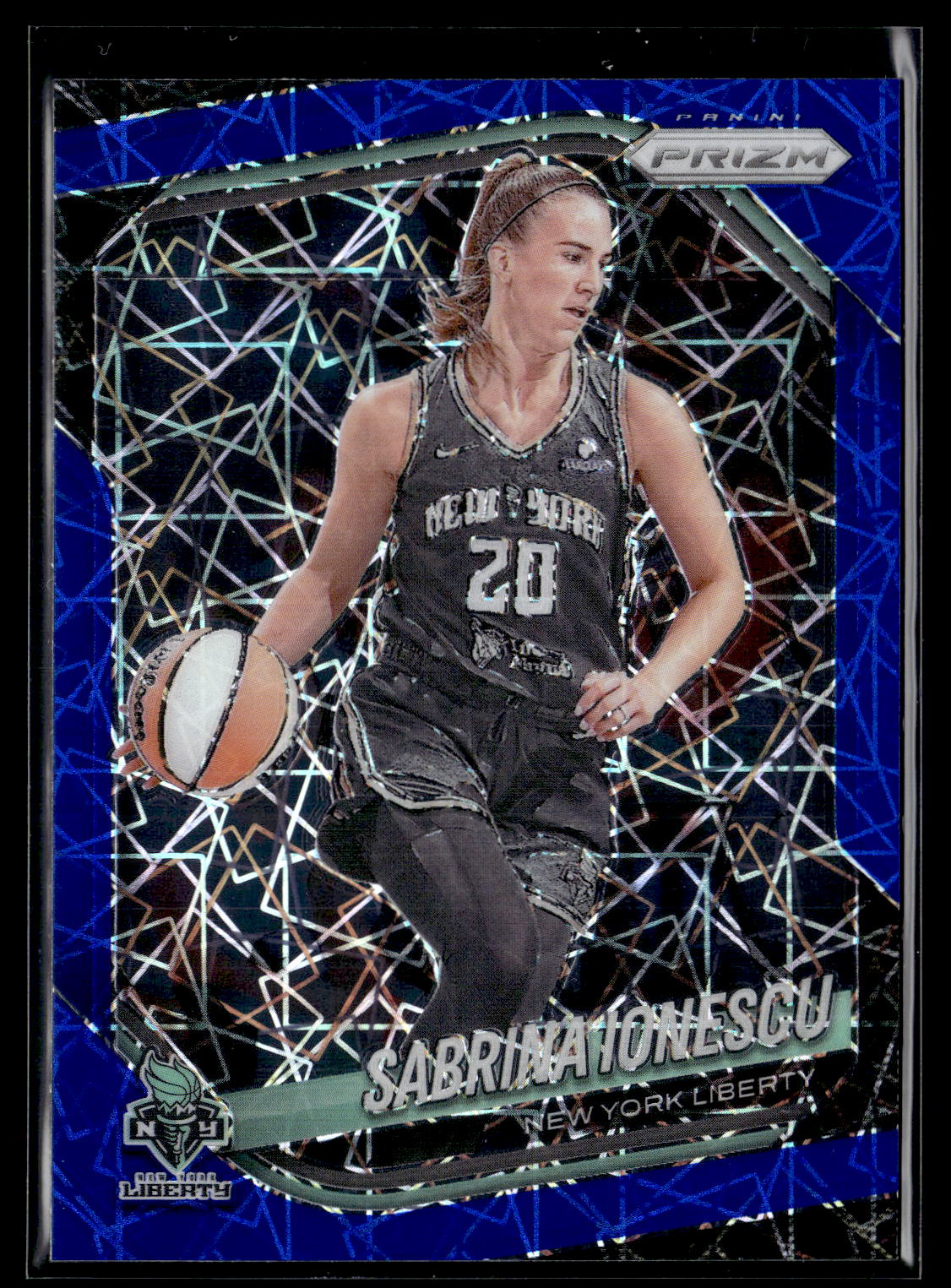 2025 Panini Prizm WNBA #19 Sabrina Ionescu Blue Velocity Prizms